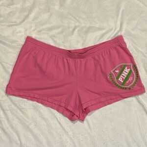 Authentic Y2K Victoria’s Secret Pink Rhinestone Bling Logo Mini Booty Shorts